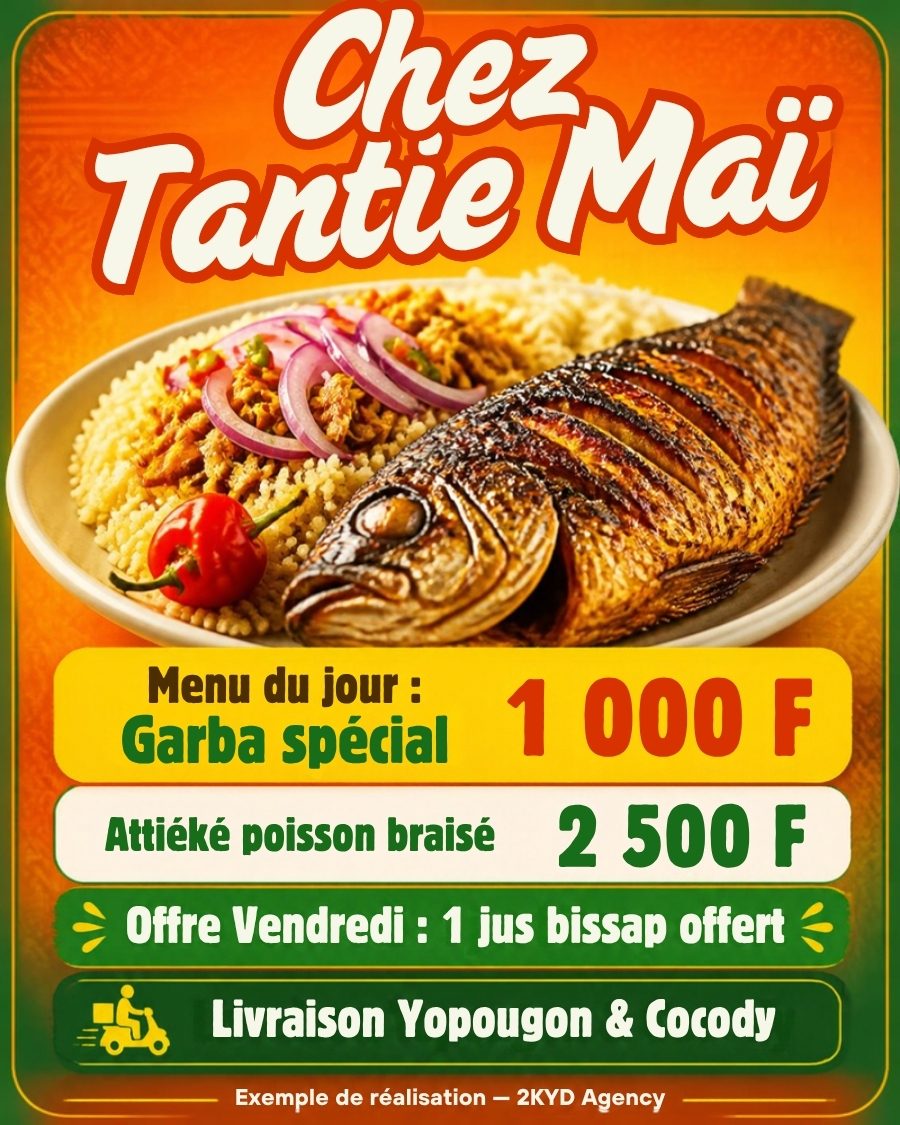 Affiche menu du jour restaurant